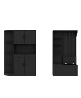 Hall Cabinet with Storage & Hooks
