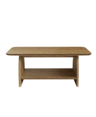 47" Modern Double-Layer Coffee Table with Storage