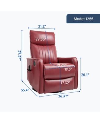 Faux Leather Massage Recliner Rocker Swivel Chair