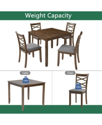 Streamdale Elegant Walnut 5-Piece Dining Table Set