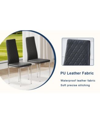 Leather Reception/Conference Chairs - Black (8 Sets)