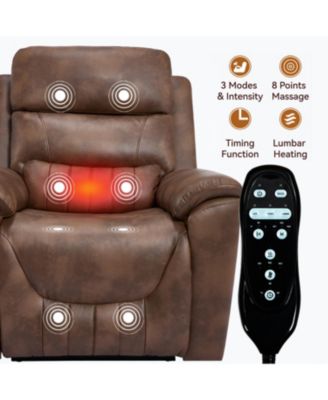 Power Lift Recliner w/ Massage & Heat, 350 LBS, Brown