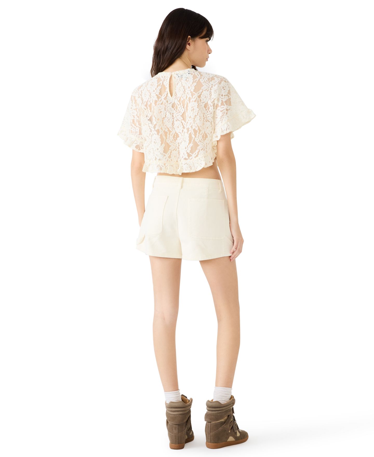 Женский топ Steve Madden Callum Short-Sleeve, цвет: Кремовый — фото 5