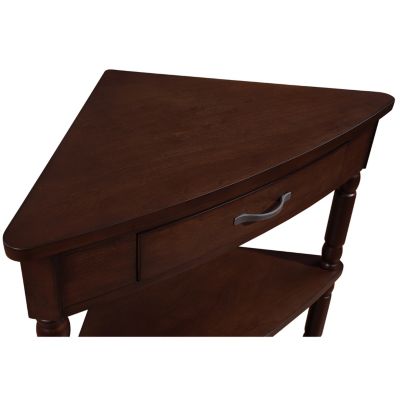 Space-Saving Corner Table Solid Wood, Easy Assembly, Rounded Corners