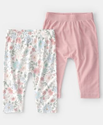Baby Girls' Butterfly Garden Print Pants, 2-Pack
