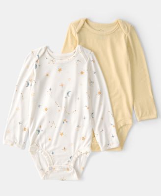 Baby Boys' or Baby Girls' Constellation Long-Sleeve Bodysuits, 2-Pack