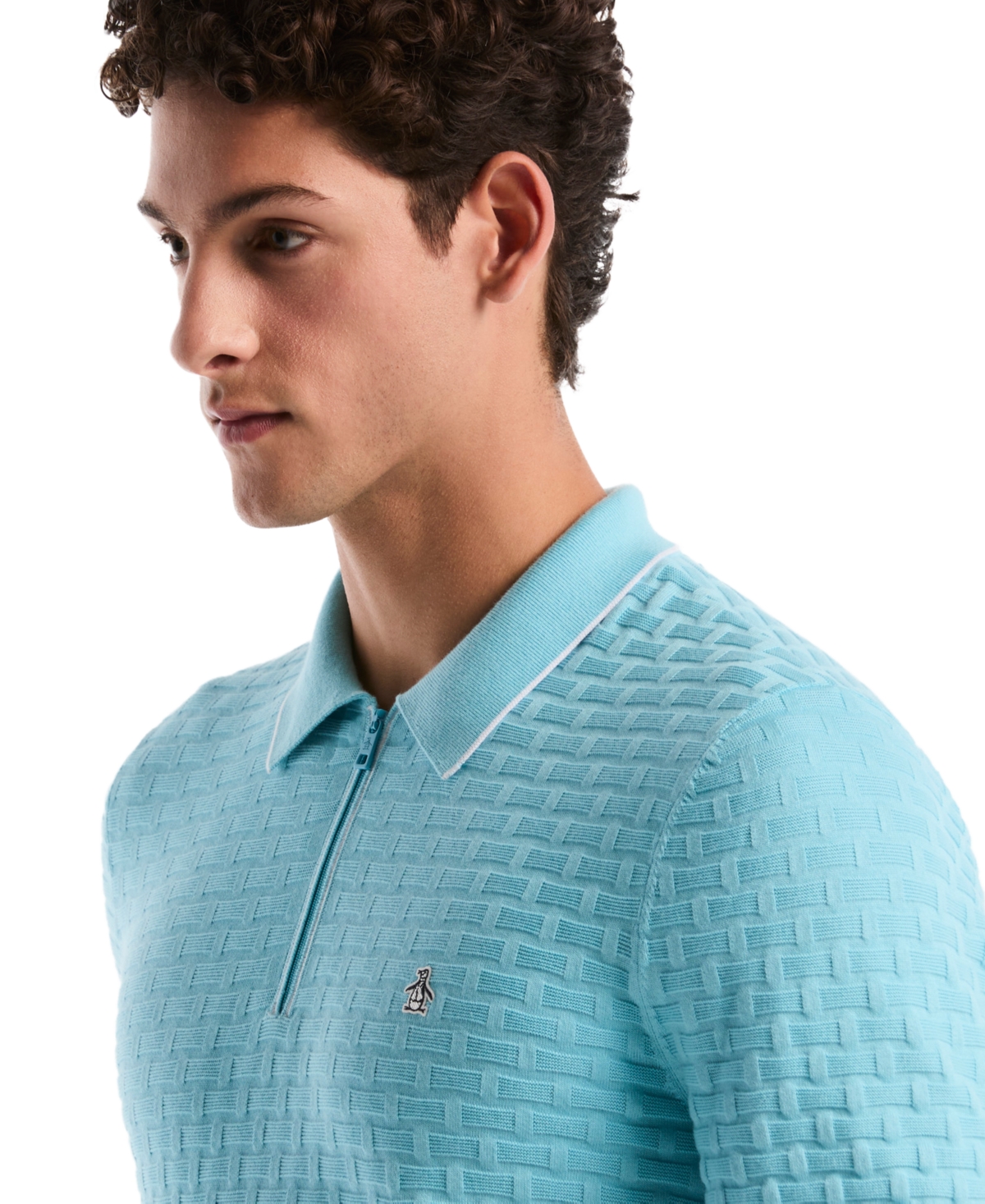 Original Penguin Men's Links Stitch Slim-Fit Polo Sweater