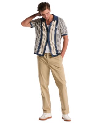 Men's Plaid & Stripe Patterned Slim-Fit Polo Sweater