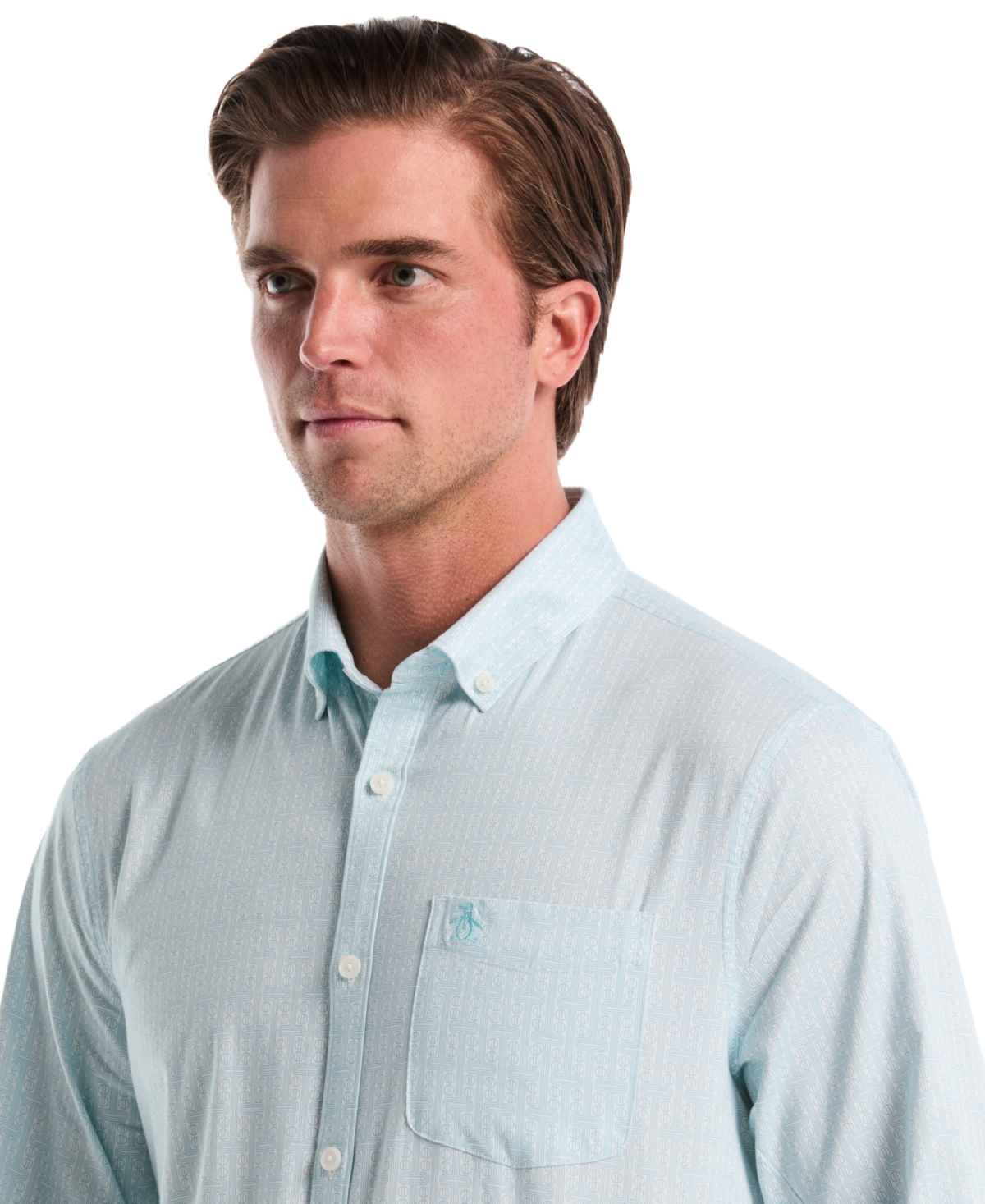 Original Penguin Men's Croquet Print Collared Shirt