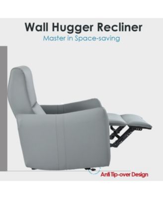 Power Recliner, Wall Hugging, Zero Wall, Electric, Blue-gray