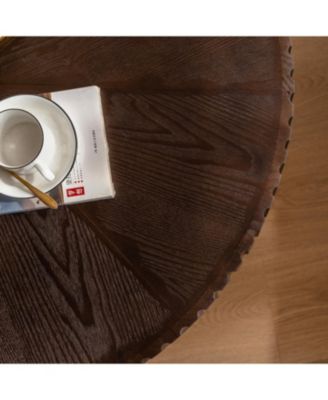 35.4 "Round Retro Coffee Table, Coffee Table Suitable For Coffee and Home Decor