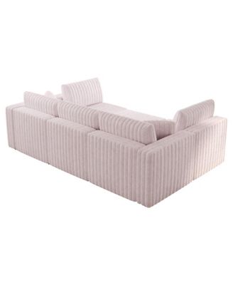 Streamdale U-Shaped 6-Person Sofa with Ottoman, Light Pink, Modular Furniture