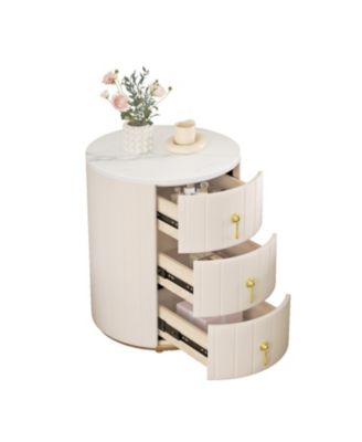 Upholstered 3-Drawer Nightstand