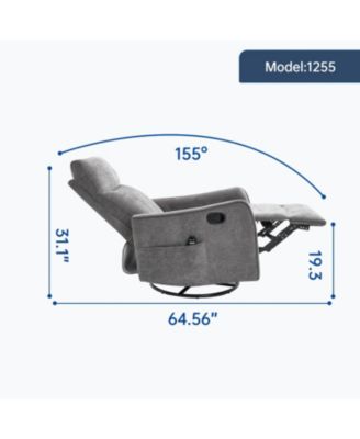 Dark Grey Heat & Massage Rocker Recliner