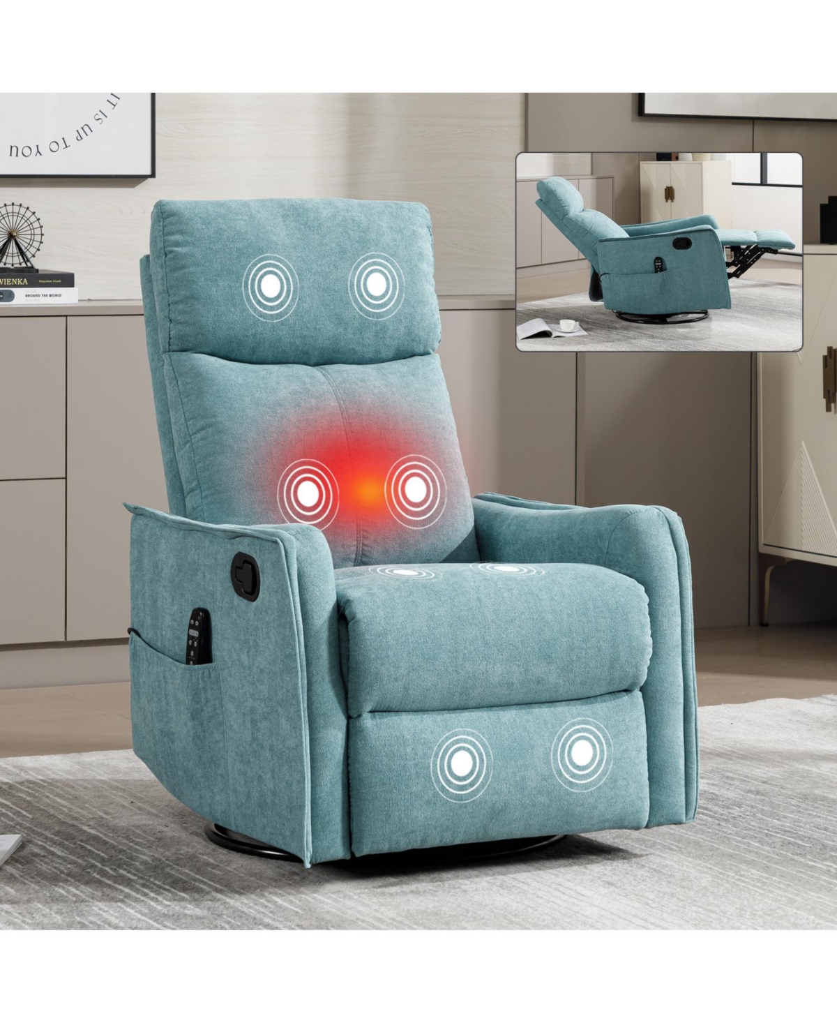 Streamdale Furniture Heat Massage Rocker Recliner Chair