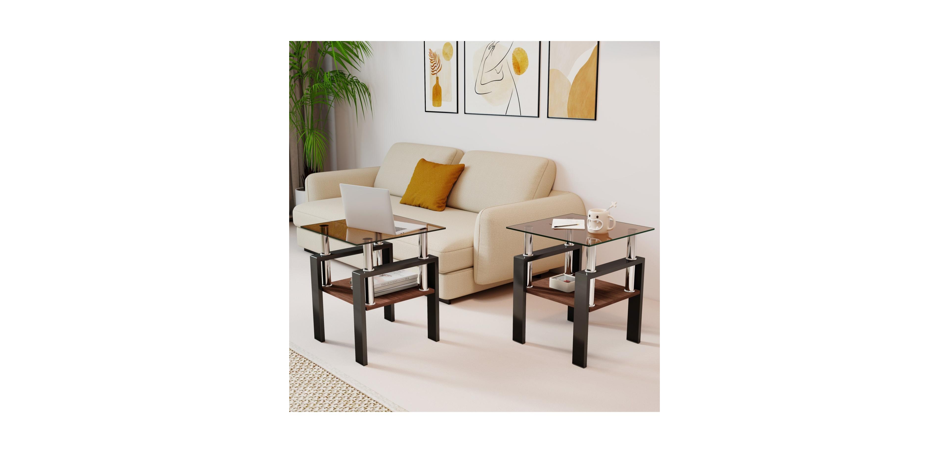 Streamdale Furniture Modern Glass Tea/Coffee Table Set