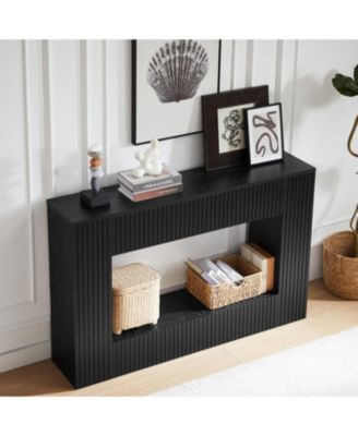 55" Modern Slatted Console/Entryway Table