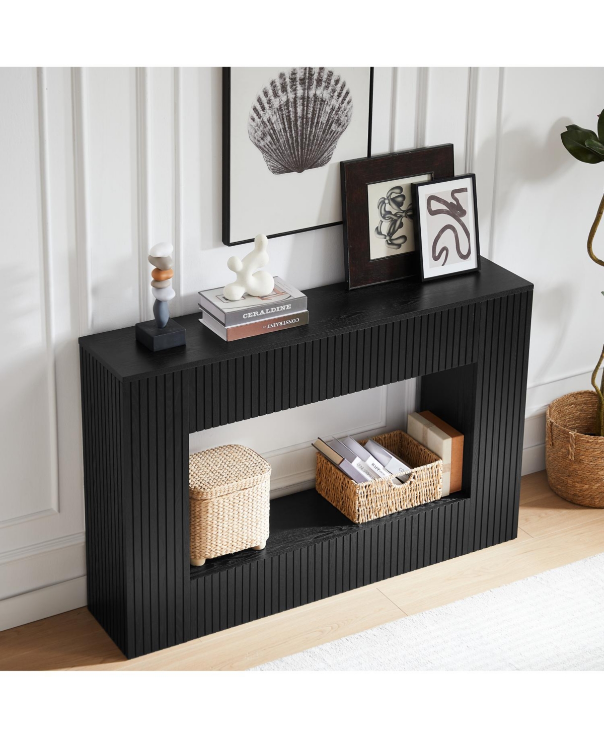 Streamdale Furniture 55" Modern Slatted Console/Entryway Table