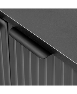 Mira 2-Drawer Modern Side Cabinets with Adjustable Shelves and Geometric Door Design