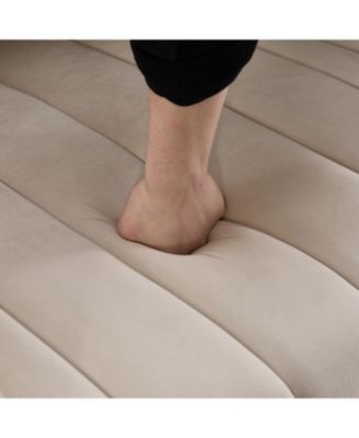 Velvet Swivel Barrel Chair & Half Sofa w/ Pillows