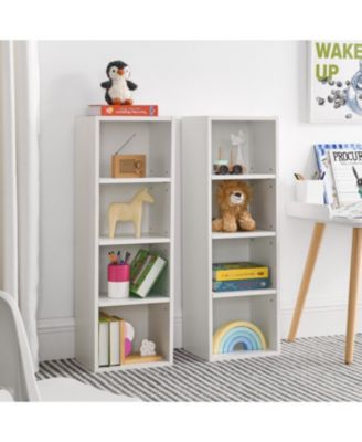 8-Tier Media Tower Rack, Adjustable Shelves, Tall Bookcase