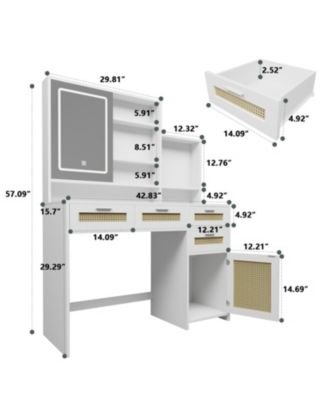  LED Makeup Vanity with Adjustable Lighting and Storage