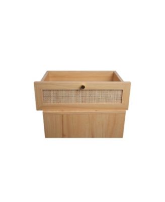 Streamdale Vintage Caned Nightstand Modern Ambiance, Durable Style, Easy Assembly