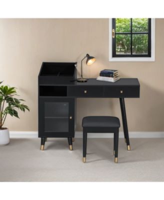 Vanity Desk with Drawers Cabinet & Charging Port