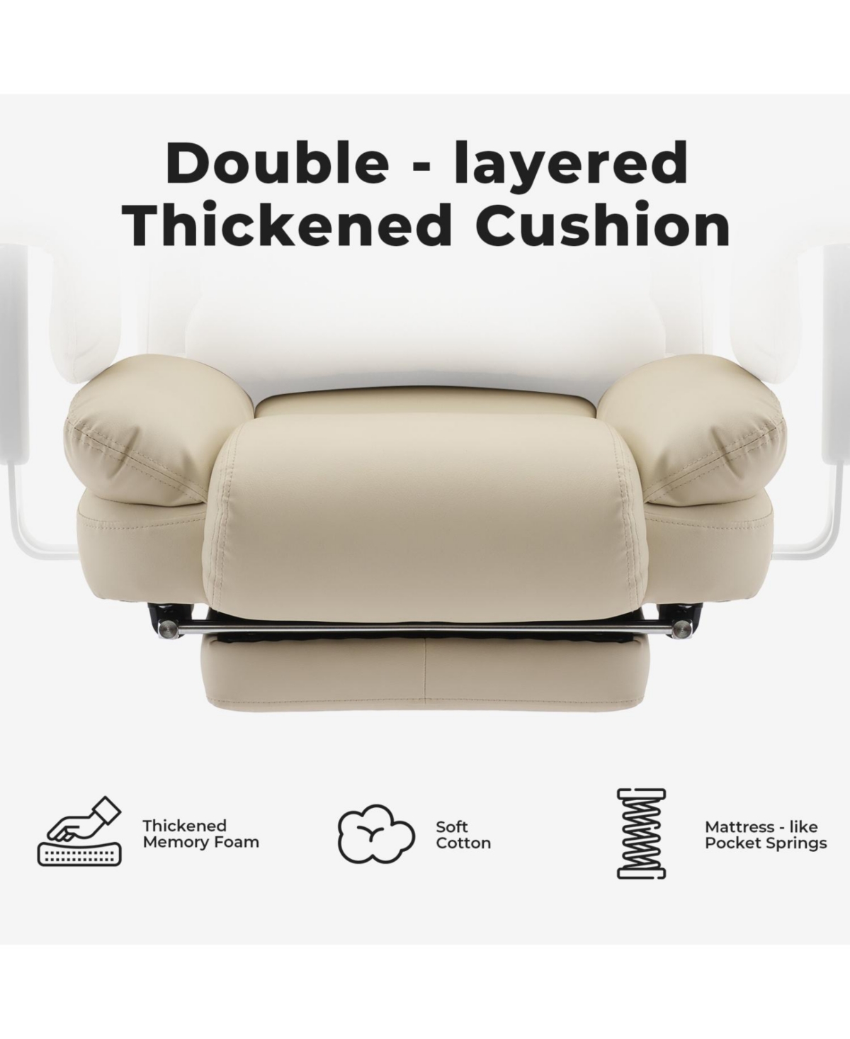 Streamdale Furniture Ergonomic Office Chair 200kg Lumbar Support Beige