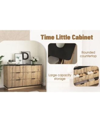 Modern 6-Drawer MDF Cabinet (47.2x15.7x29.6)