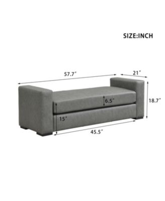 Stylish and Durable Grey Faux Leather Ottoman