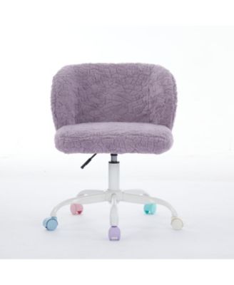 Violet Artificial Rabbit Hair Office Chair