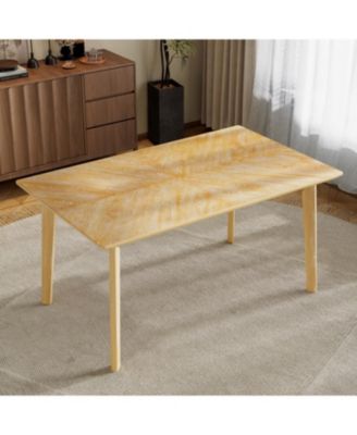 Retro Dining Table, Seats 6, Rubberwood Legs