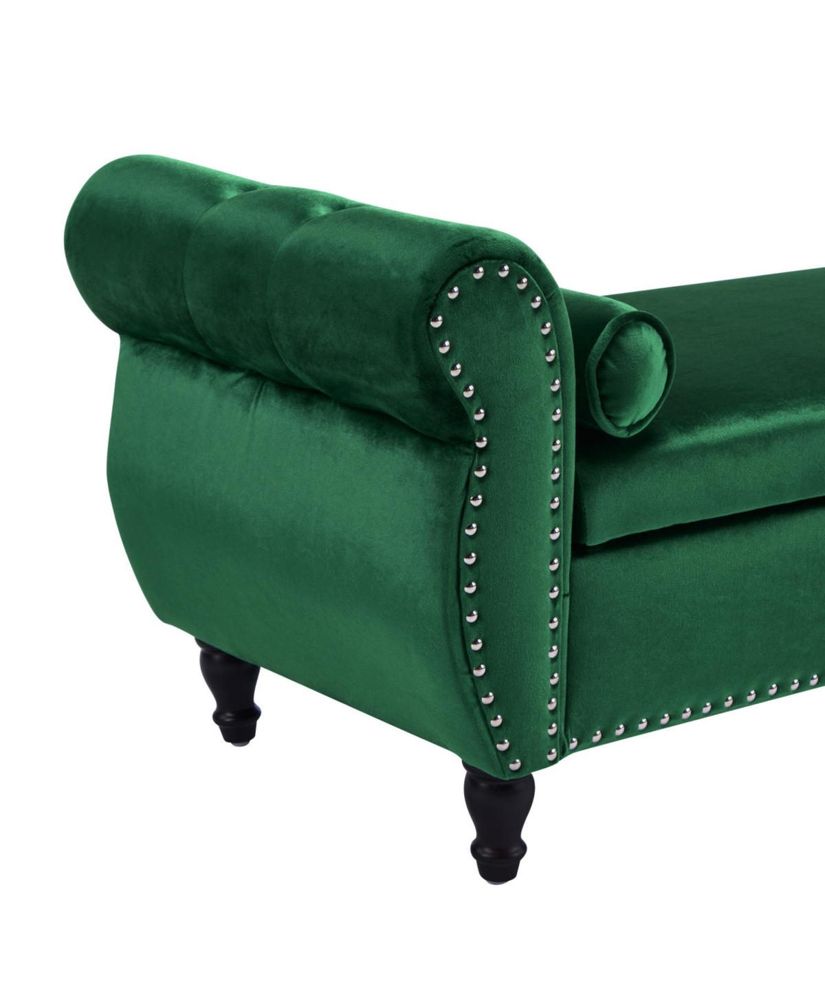 Streamdale Furniture Velvet Storage Ottoman Bench with Pillow