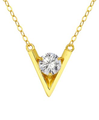 Cubic Zirconia V-Cast Pendant Necklace, Macy's Exclusive