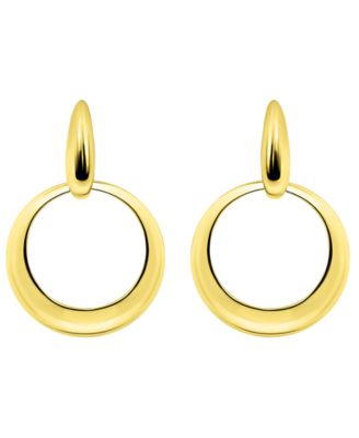 18k Gold Over Sterling Silver Circle Door Knocker Drop Post Earrings, Macy's Exclusive