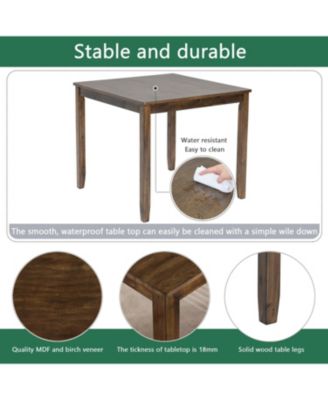 Elegant Walnut 5-Piece Dining Table Set