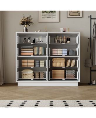 8-Drawer White Dresser, 47.2" Wide, Large Capacity Storage