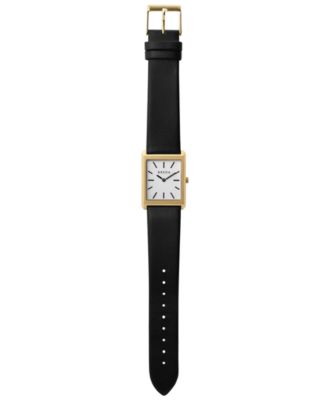 Women's 'Virgil' 1736b Black Leather Strap Watch, 26mm
