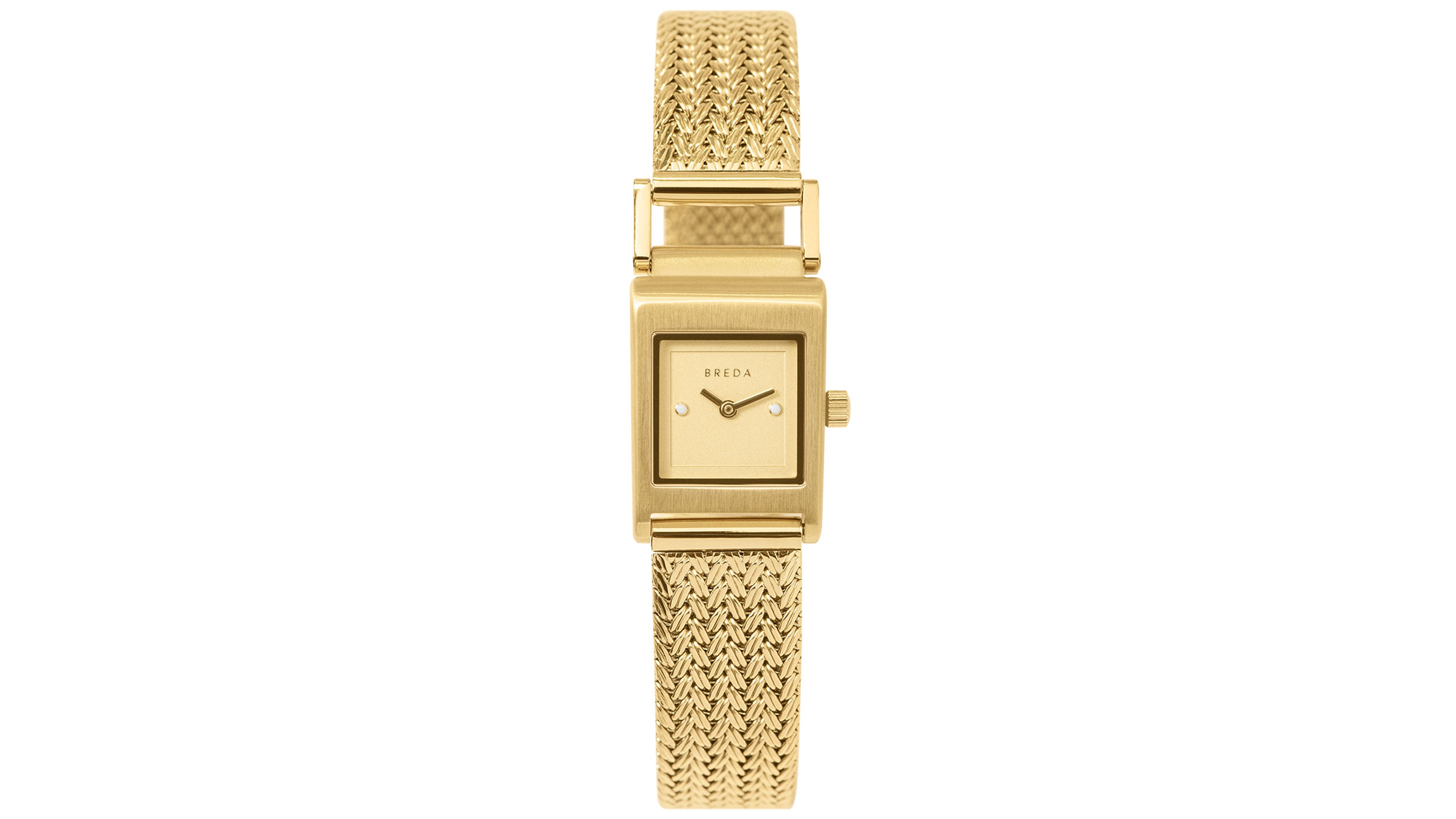 Breda Women's 'Revel Tethered' Gold Mesh Bracelet Watch, 18mm