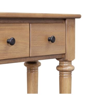 Retro Console Table with 4 Drawers and Open Shelf, perfect for Entryways, Living Rooms, and Hallways