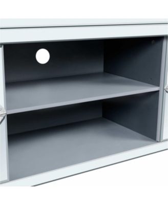 47" Mirror TV Console - Diamond Doors Open Storage