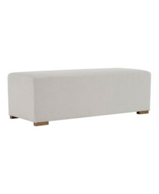 Streamdale Simple White Long Ottoman, Practical Furniture for Living Room and Bedroom