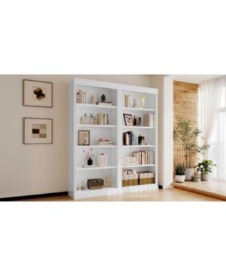 Streamdale + 5-Tier + Wood + Adjustable Shelves + Bookcase