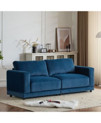 81" Modern Sofa - Deep Cushions & Wooden Legs