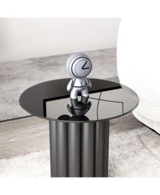 20" Round Black Tempered Glass Table Top