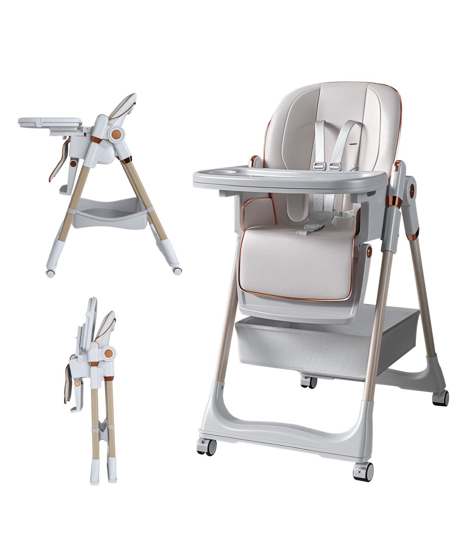 Adjustable Baby High Chair - Portable Feeding Seat