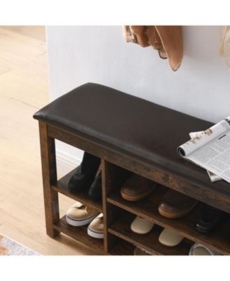 Streamdale Rubberwood Shoe Bench with Storage