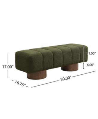 Streamdale Green Boucle Upholstered Dining/Entryway Bench