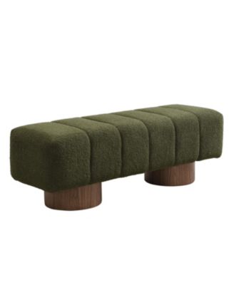 Streamdale Green Boucle Upholstered Dining/Entryway Bench